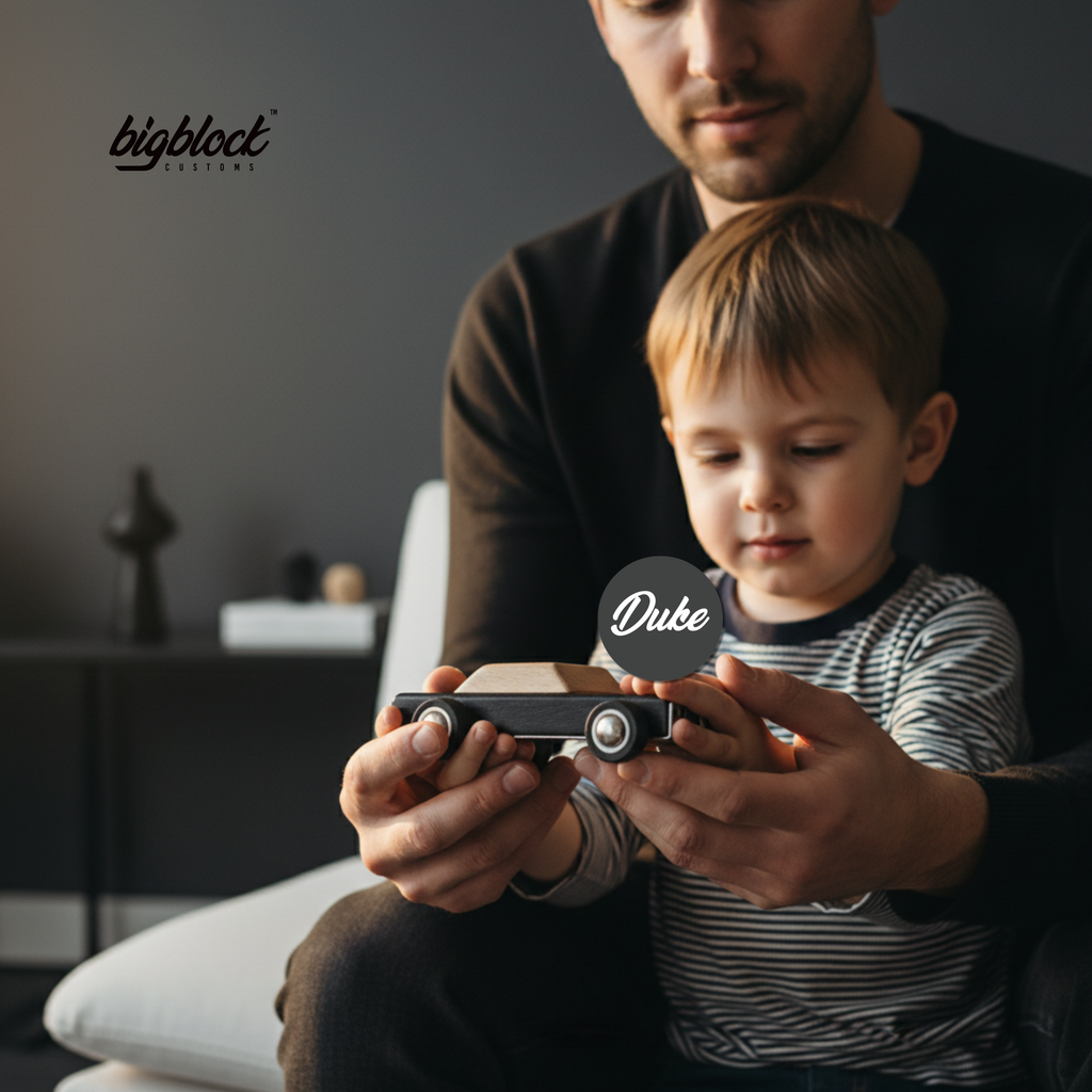 Duke | Charger Wooden Toy Car – Handcrafted Muscle Car Collectible