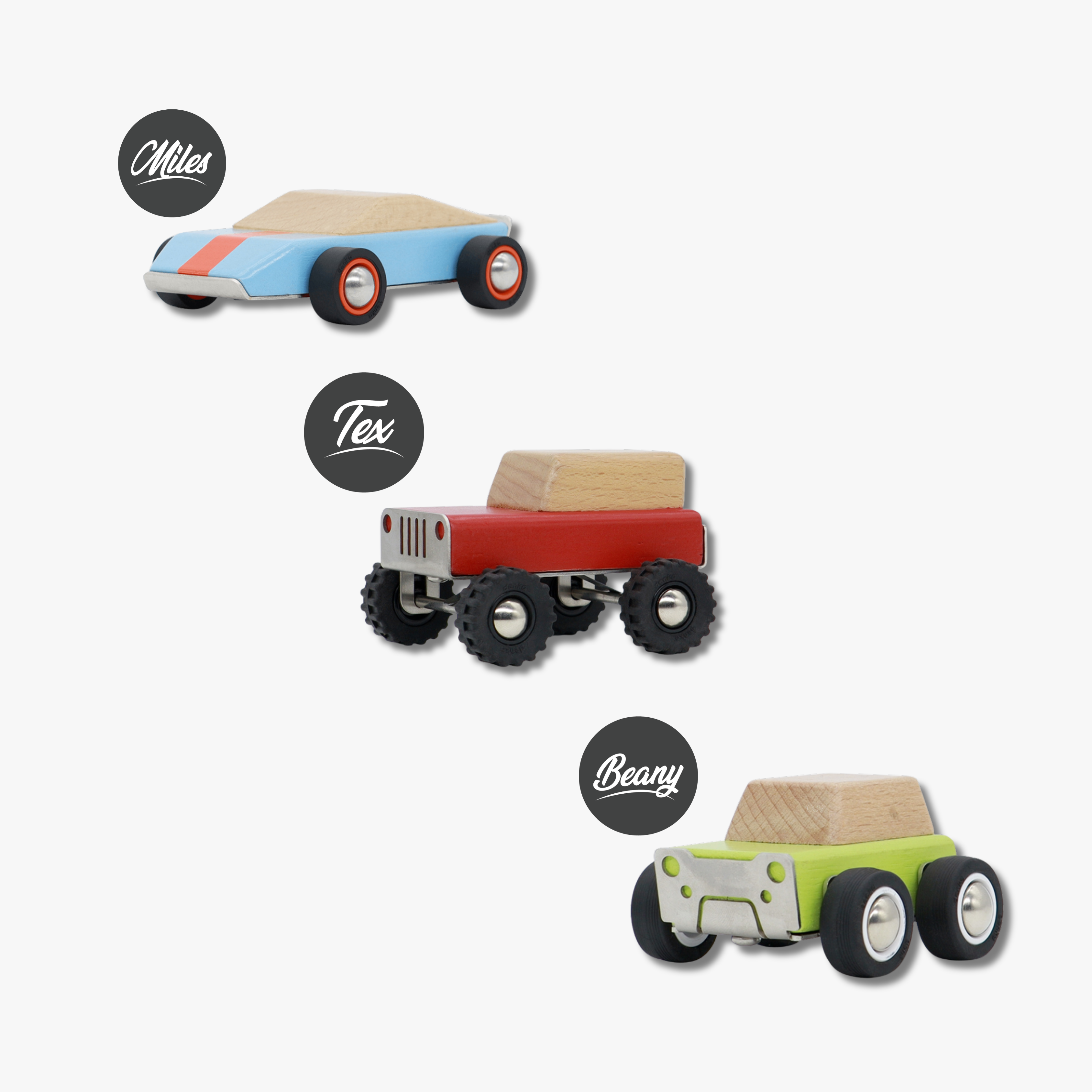 3-Car Bundle: Tex, Miles & Beany