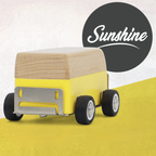 Sunshine | VW Bus Wooden Toy Car – Handcrafted Collectible